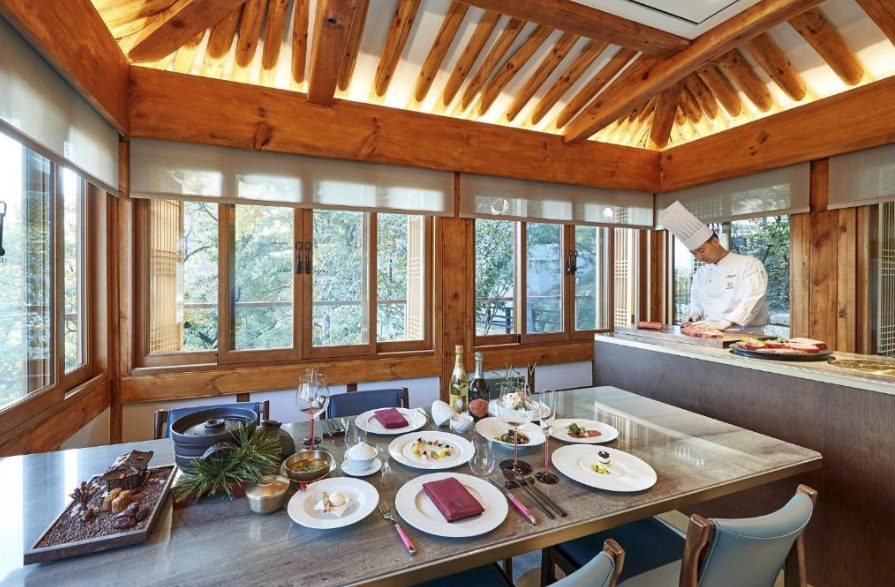 hotel luxe corée du sud seoul jardin nature confort spa restaurant gastronomique suite cerisiers en fleur moins cher